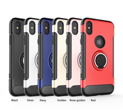 China Ring Magnetic Armor bracket shatter-resistant Gold Silver Red Case For  IphoneXS MAX 6.5'' Iphone8 Iphone7 Iphone6 Cover for sale