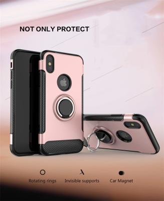 China Ring Magnetic Armor bracket shatter-resistant Color Rose Gold Case For Huawei P10Lite Honor9 Mate10 P9 Youth Mate20 Lite for sale