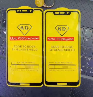 China Color Black and White Full Glue Tempered glass phone film for Moto G6 PLUS E5 PLUS ONEPOWER/P30NOT LenovoK5PLAY S5PRO K9 for sale