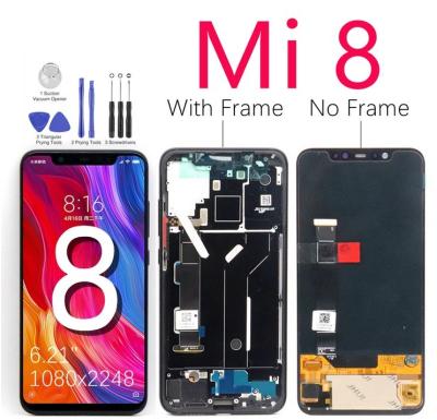 China Xiaomi Mi 8 LCD Display Screen Replacement with Frame without Frame For Xiaomi Mi8  Assembly Screen for sale