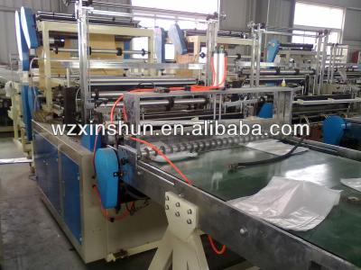 China SHXJ-B Four Lines Cold Break Plastic Hot Sealing Bag Making Machine With Conveyor for sale