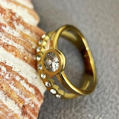 China CLASSIC Classic High Quality 18K Gold Plated Stainless Steel Rings Fine Jewelry Ring for sale