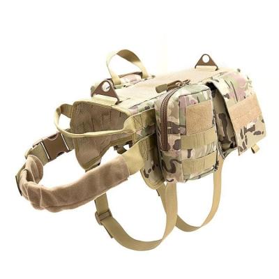 China Detachable Pouches MolleVest Tactical Dog Harness Adjustable Training Tactical Dog Harness for sale