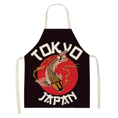 China Durable Custom Aprons With Logo Printed Restaurant Salon Kitchen Housework Cooking Barber Linen Apron for sale