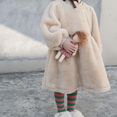 China 2021 Viable Wholesale Hot High Quality Fur Girls Dress For Winter Kids for sale