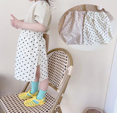 China 2021 Summer Wholesale Breathable Dots Washed Cotton Baby Girl Skirt Shorts for sale