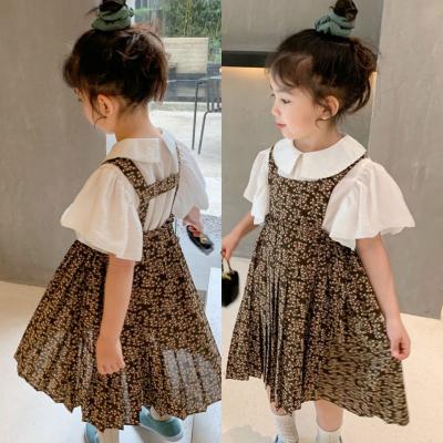 China 2021 Summer Formal Wholesale Two Piece Girls Floral Dress for sale