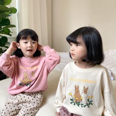 China 2021 Wholesale Spring Fashion Rabbit Print Baby Breathable Tops for sale