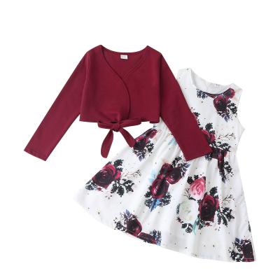 China 2021 Wholesale Formal 2pcs Long Sleeve Sets Kids Clothes 4 Years Old Girls for sale