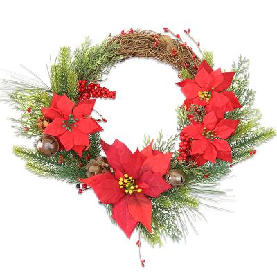 China Natural Touch High Grade Christmas Decoration Supplies Braid Hanging Artificial Christmas Wreath Plain for sale