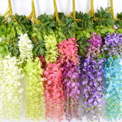 China Eco-friendly Flower FJJH003 12 Pieces / Bunch Eco-friendly Artificial Flower Wisteria Decoration Wedding for sale