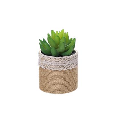 China Mini Tabletop Natural Indoor Succulent Decoration Plants Red Green Plastic Touch Artificial Tropical Succulent In Pot for sale