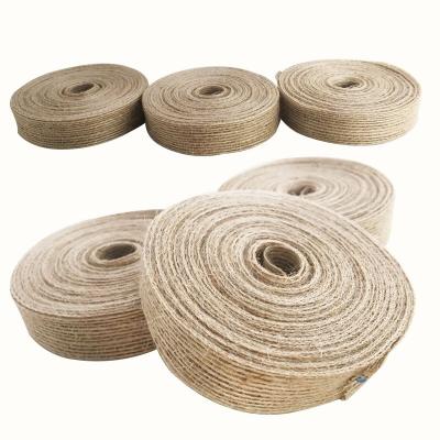 China 06-3.8cm High Quality Hessian Burlap Fabric Ribbons Gift Wrapping Belt Rolls DIY Eco-friendly Jute Decorative Webbing for sale