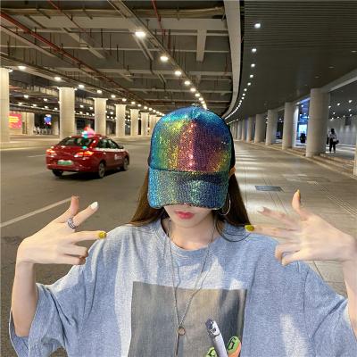 China breathable & Shiny Sequin Baseball Cap LYT73 Paillette Bling Mesh Baseball Caps Visor Sun Hip Hop Hat Cap Gorras Waterproof Fashion Women for sale