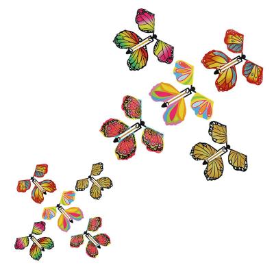 China Rubber Band Paper Paper Butterfly Flying Butterfly Magic Flying Card for sale