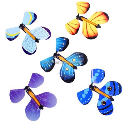 China Handsome Toy Factory Produce Customized Funny Handling Rubber Band Paper Magic Flying Butterfly for sale