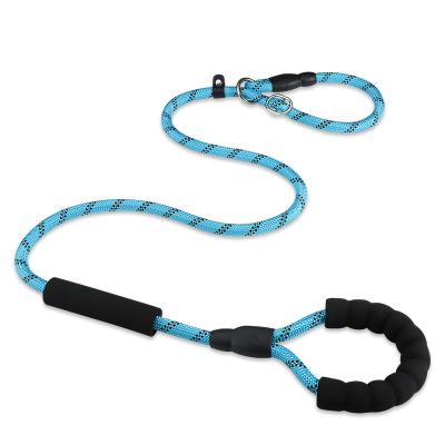 China 5/6 Ft Two Reflective Foam Handle Heavy Duty Reflective Dog Leash for sale