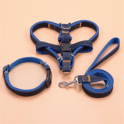 China High Quality Easy Quick Release Walking Dog Harness and Collar Leash Sets for sale