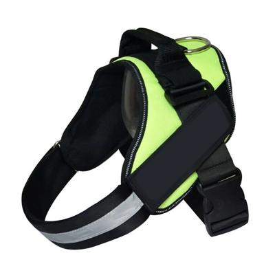 China Soft Padded Reflective Padded No Easy Pull Control Handle Pet Service Dog Vest Harness for sale