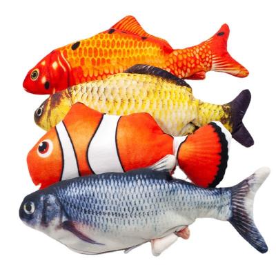 China USB Rechargeable Viable Clownfish With Catnip Bag Wiggle Fish Toy Realistic Fish Toy Wiggle Fish Toy USB Flippity for sale