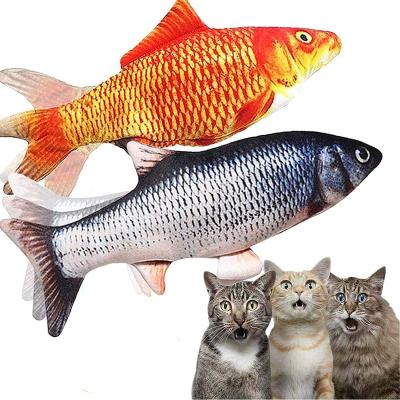 China Soft Fishes USB Flippity Fish Cat Stocked Electric Wiggle Moving Interactive Toy for sale