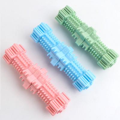 China Sustainable Durable Soft Gear Shape TPR Dog Tooth Chew Cleaning Toys for sale