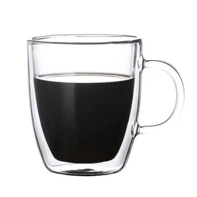 China Viable Wholesale Customize Coffee Mug Drink Tumbler Double Wall Glass Mug for sale