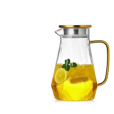 China Sustainable Drinkware Heat Resistant Glassware Teapots Cold Kettle With Handle for sale