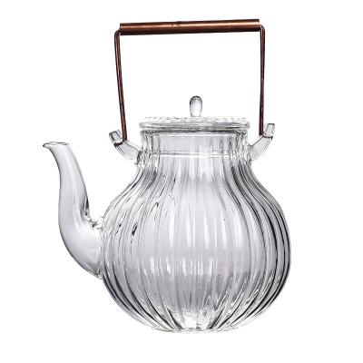 China Sustainable New Design Square Shape Glass Teapot With Handle for sale