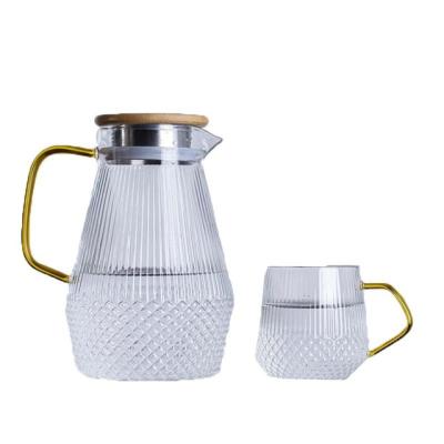 China Large Capacity Cold Water Kettle And Sustainable High Temperature Resistant Explosion Proof Glass Cup Set for sale