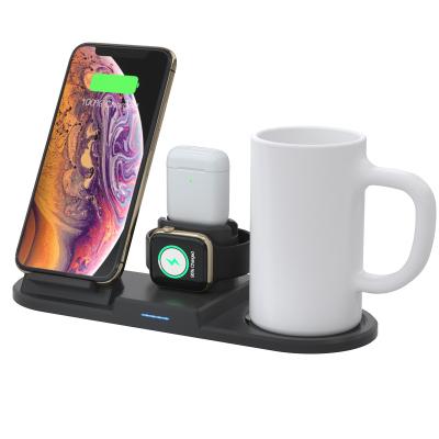 China Mobile Phone Qi Constant Temperature Mug Warmer Wireless Charger Dock Holder for Cell Phones Earphones for sale