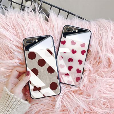 China Unique Custom Shell Mirror Color Image Cell Phone Cases Leopard Print Glass Phone Case For iphone 6 7 max xr 13 xs pro for sale