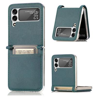 China Custom Designer Luxury High Quality Unique Customized Leather Custom Phone Case For Samsung Z Flip 3 Phone Case for sale