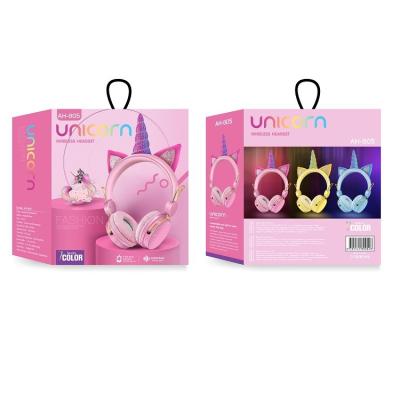 China High Fidelity Wireless Headband Bluetooth Girls Unicorn Earphones With Stereo Bass SD Card Cute Children Music Kid Cat Bt Headsets MIC Phone Holder for sale