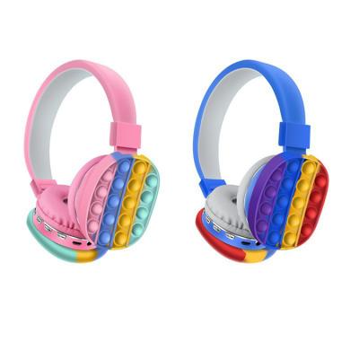 China Wholesale Colorful Jump Earbuds Bluetooth Stereo Sound Silicone Relieve Stress Toys BT Earphones Wireless Headset For Girl Girl Gift for sale