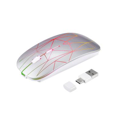 China Others 2 in 1 USB Rechargeable Colorful Optical Game 2.4Ghz Lithium Battery Type C + Wireless Mouse for sale