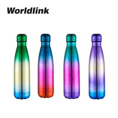 China Sustainable Water Bottle 17oz Double Wall Stainless Steel Cola Shaped Water Bottle WLV001-500 Clad Bottle for sale