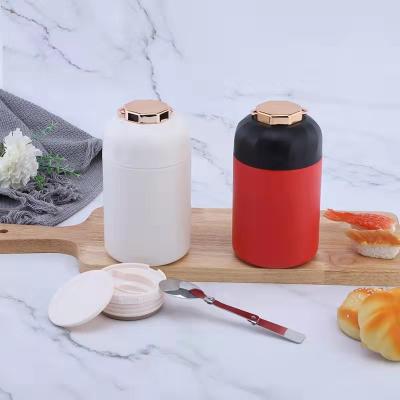 China Sustainable Portable 600ml Water Bottle Insulated Stainless Braised Cans 20oz Food Jar Vacuum Double Wall Lunch Box With Spoon for sale