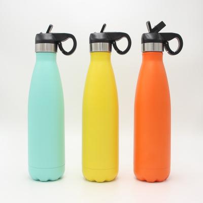 China WLV001-500 Cola Shape Stainless Steel Viable Vacuum Insulated Water Bottle With Straw Flip Top Lid for sale