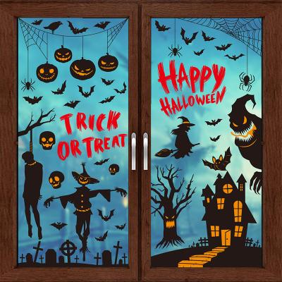 China PVC Custom Halloween Window Stickers Wall Sticker Decorative Waterproof Wallpaper Decorations Halloween Party Stickers for sale