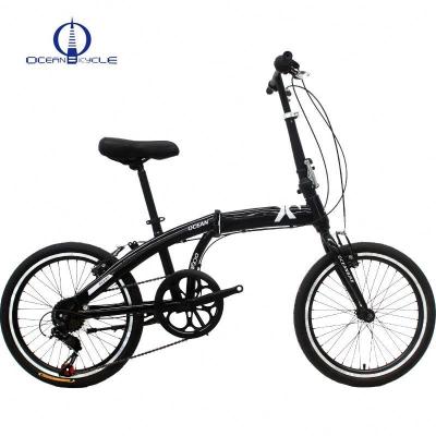 China Cheap 20 Inch Hi-Ten Folding Bike Steel Frame V Fork V Brake Steel Rigid Bicycle for sale