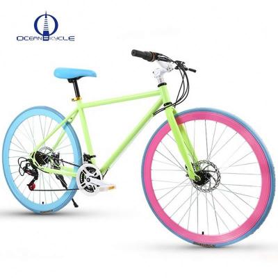 China 2020 steel new listing 26 inch curved hi-ten double speed disc brake steel variable speed fixed bike for sale