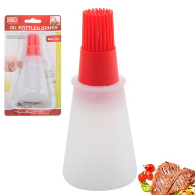 China Easily Cleaned Kitchen Instruments Tools 4 Inches Size Red Bottle Brush Oil Barbecue Silicone for sale