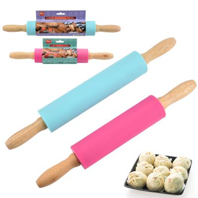 China Viable Hot Selling Nonstick Baking Tools Silicone French Roll Dough With Wooden Handle for sale