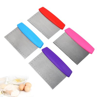 China Sustainable High Quality Stainless Steel Bread Dough Cutter With Colored Handle for sale