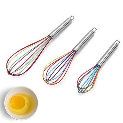 China Viable Factory Hot Sale Product Colorful Silicone Egg Mixer Beats Egg Mixer With Stainless Steel Handle for sale