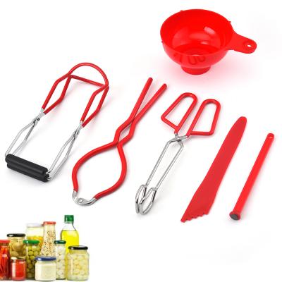 China Good quality viable 6 pieces metal canning tool kit include canning pliers canning funnel jar lifter for sale