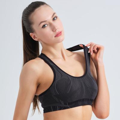 China Gym Apparel Spandex Fitness Yoga Bra Breathable Custom Women Yoga Tops Women Sports Ribbed Bra for sale