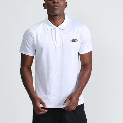 China Anti-Wrinkle Mens Fit 7% Polo Shirt 93% Polyester Fiber Spandex Short Sleeve Slim Fit Tops Gym Use Custom Blank T-Shirt for sale