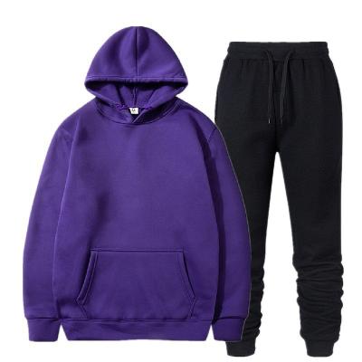 China Winter Sustainable Men's Gym Cotton Sports Plus Size Tracksuit Fleece Mens Jogger Custom Plain Tracksuit for sale